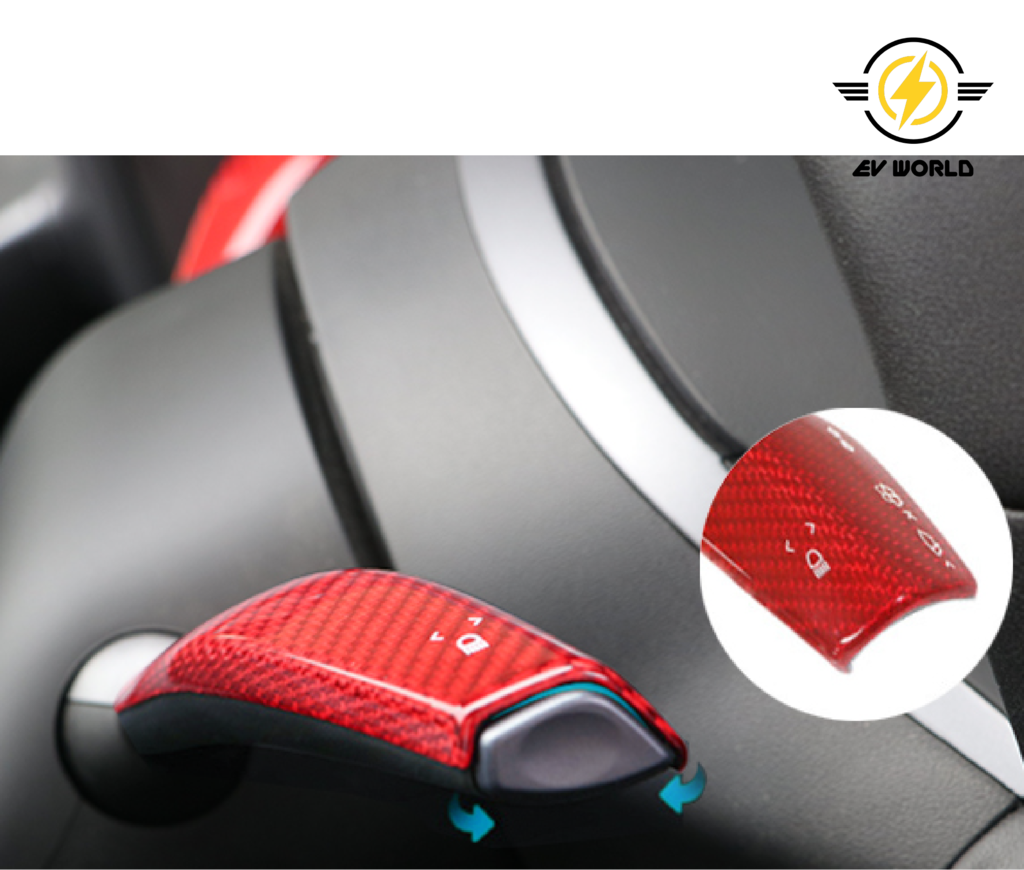 Carbon Fiber Gear Shift Paddle Rain Wiper Lever Cover (for Tesla Model 3/Y)