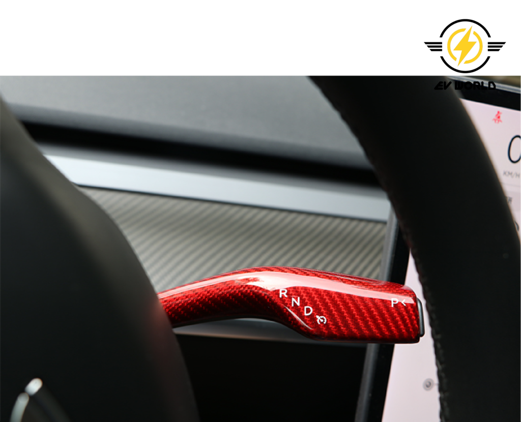Carbon Fiber Gear Shift Paddle Rain Wiper Lever Cover (for Tesla Model 3/Y)