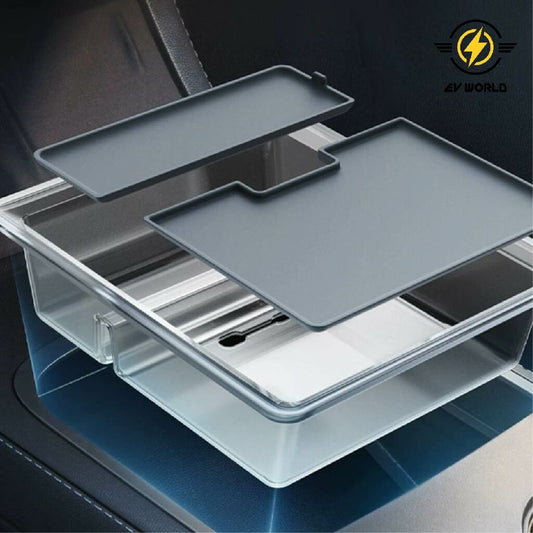Custom Center Console Storage Box with Armrest Organizer - 2022 Upgraded Version (for Tesla Model 3/Y)
