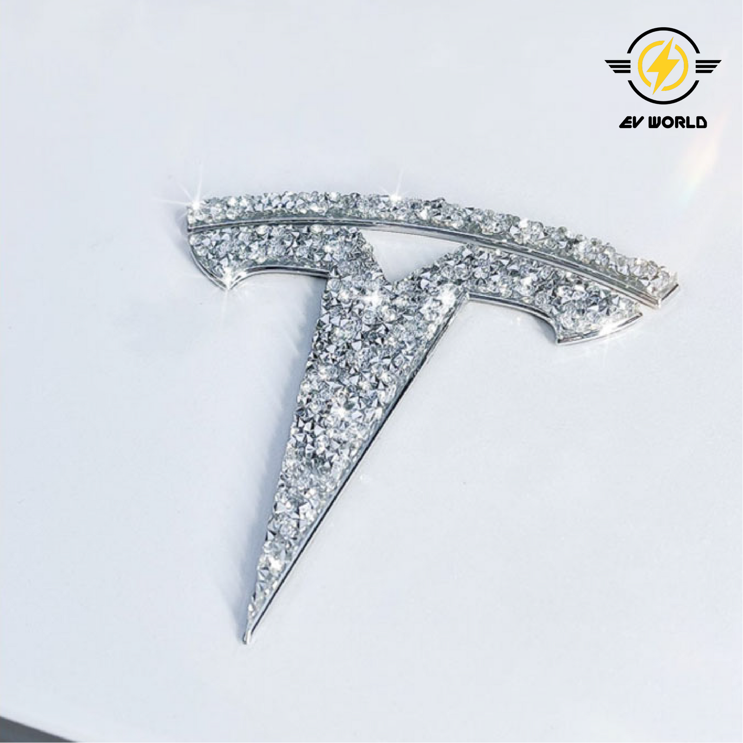 Diamond-Encrusted Emblem Overlay (for Tesla Model S/3/X/Y)