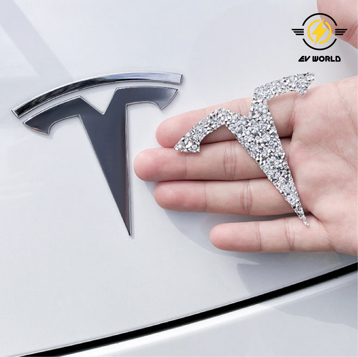 Diamond-Encrusted Emblem Overlay (for Tesla Model S/3/X/Y)